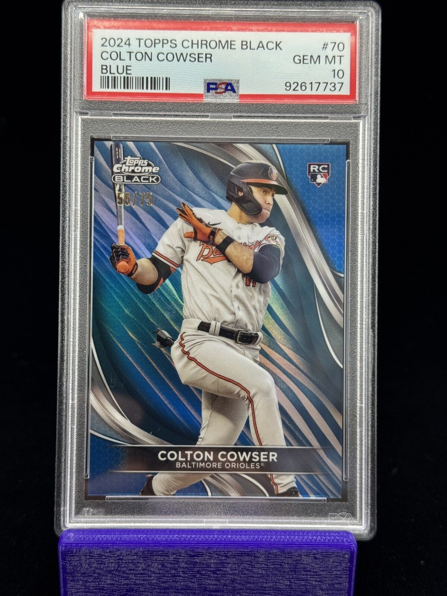 Topps - 75枚限定 Topps Chrome Colton Cowser PSA 9 2024 Topps Chrome Black Colton Cowser BLUE REFRACTOR RC SP