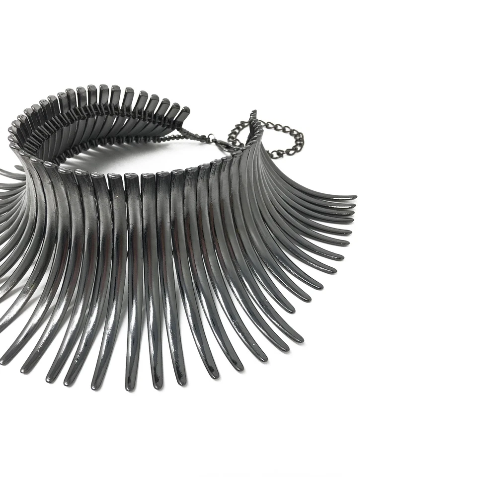 CHOKER Necklace Bones Of My Exes Gunmetal Grey Statement - Image 3 of 3