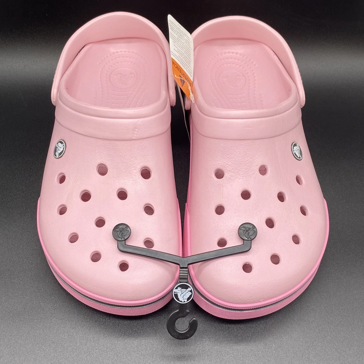 CROCS Crocband II Clogs Petal Pink Pink Lemonade White Mens 9