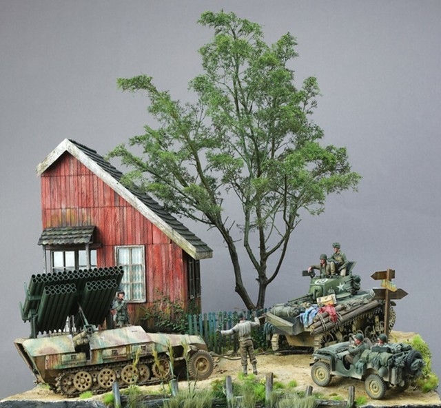1/35 Military Dioramas Building Model Kits Architecture House Scene