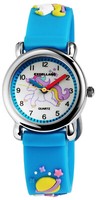 Kinder Armbanduhr MäDchen Uhr Lernuhr Girl Analog Watch Blau Silikon Excellanc