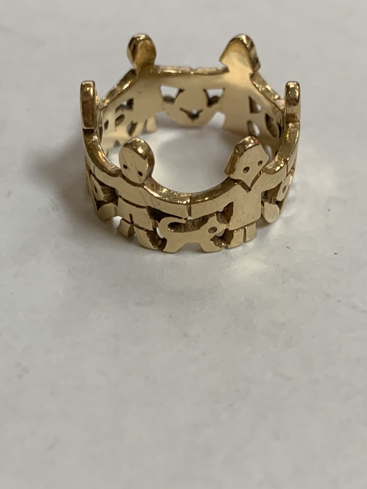 14K James Avery Children Holding Hands Band Sz 6 11m… Gem