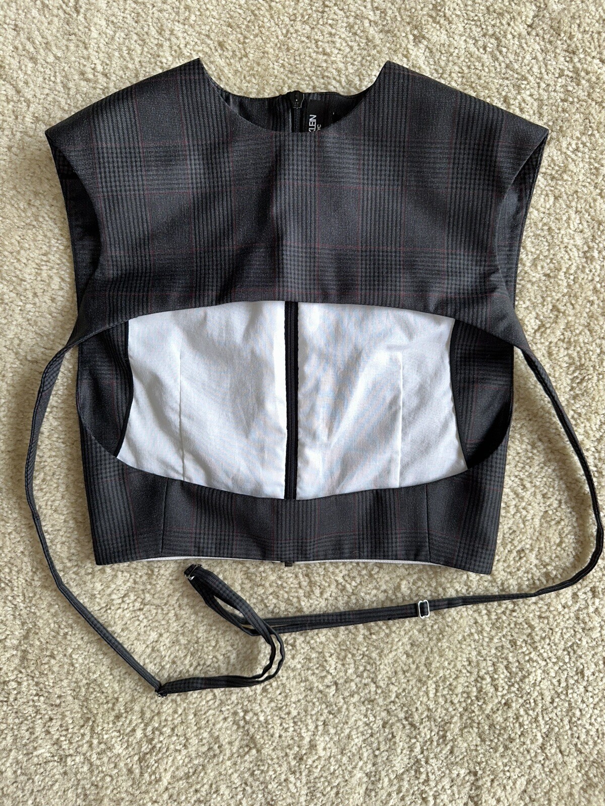 Calvin Klein Cutout Front Wrap Cropped Suiting