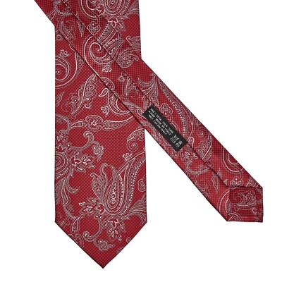 Italo Ferretti X Gerlin Krawatte Blumenmuster Satin Seide Rot Bijan