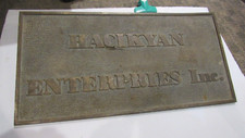 Vintage Hacikyan Enterpries Inc. Heavy Sign M...