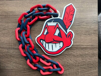 Cleveland Indians Chief Wahoo Oversized Necklace, Pendant Chain [Made to Order]