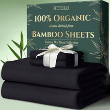 Ultra Soft Bamboo Viscose Twin Sheets - 4PC Set, 17" Deep Pocket, Charcoal
