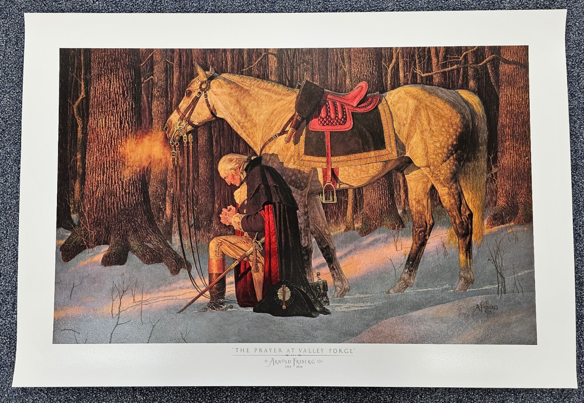 Arnold Feeth アーノルド・フィース シルクスクリーン 版画 Arnold Friberg PRAYER AT VALLEY FORGE, 17x27, Paper Art Print