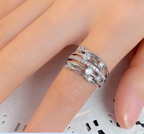 ANILLO APILABLE CUADRADO BURBUJA CLÁSICO PLATA GENUINA S925 TALLA 60 S PRECIO DE GANGA - Imagen 3 de 5