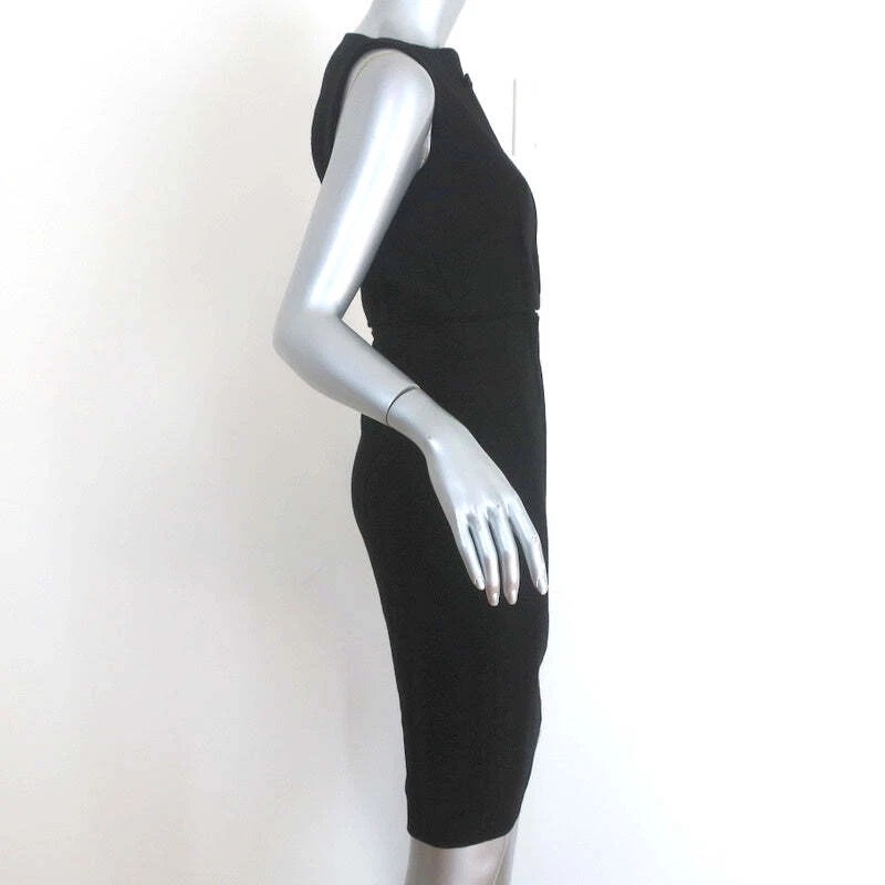 Vestido Viktor & Rolf Cuello Lazo Negro Satinado Ribete Lana Talla 40 Funda Sin Mangas Foto 4 de 4