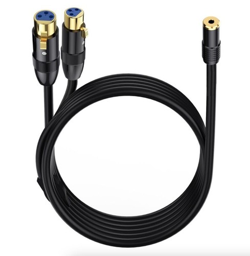 3.5mm 1/8" TRS to XLR Unbalanced Audio Cable | Female to Dual Female | 3m