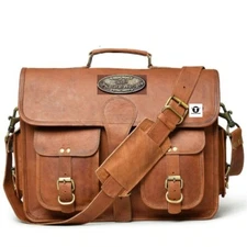 18" Best Birthday Gift Genuine Leather Messenger Shoulder Bag Cross Body Satchel