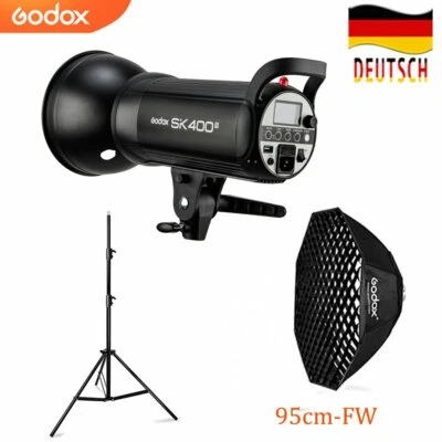 DE Godox SK400II 2.4G 400W Studiblitz Blitzlicht+95cm Bowens Grid Softbox+Stativ - Bild 1 von 4