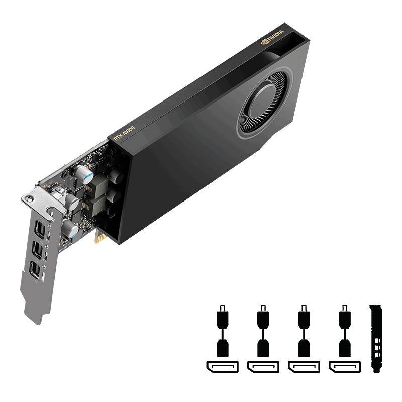 PNY NVIDIA RTX A1000 VCNRTXA1000ATX-PB 8 GB GDDR6 low-profile