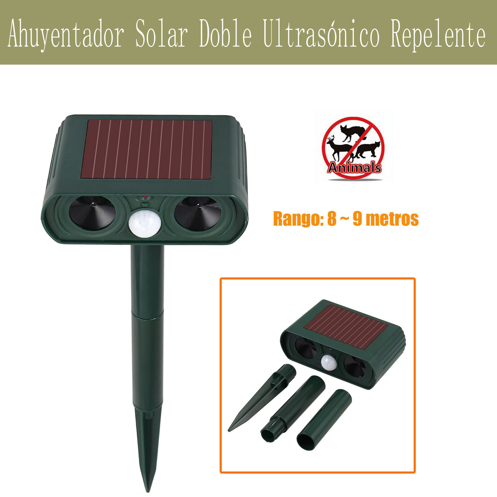 Ultrasónico Repelente solar Para Mascotas pájaros voladores Ratones para jardín