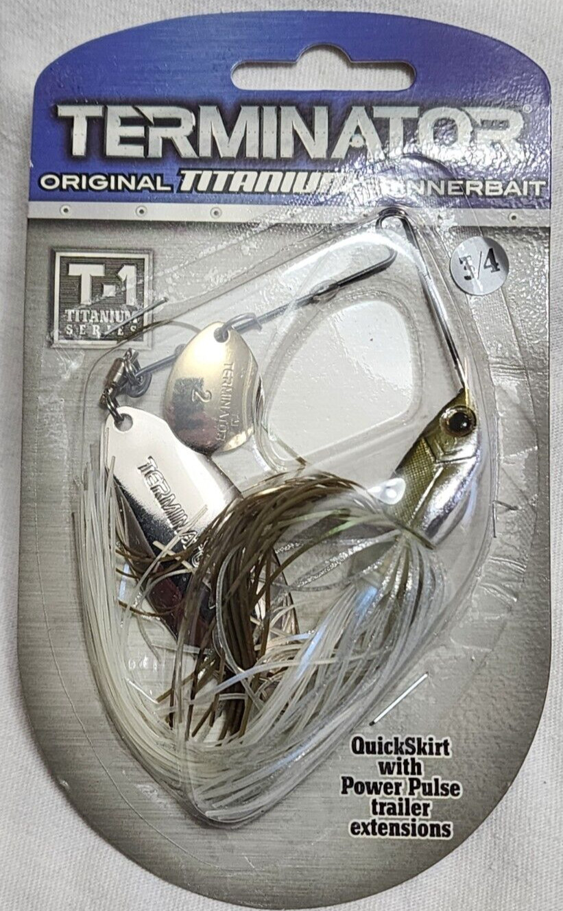 RARE Terminator T1 Titanium Spinnerbait 3/4 oz Blue Back Herring Shad Snap Back - Image 1
