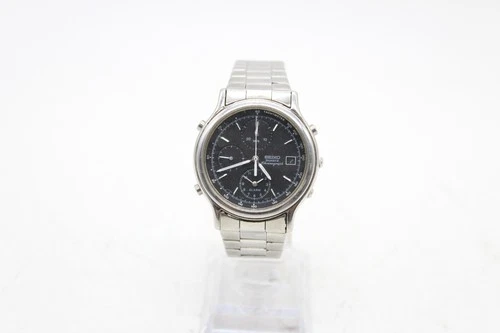 F Vintage Gents Seiko Chronograph 7T32-6A5A Working Quartz Wristwatch
