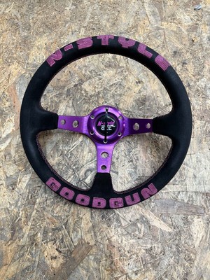 N-STYLE GOODGUN ステアリングホイール N-style GOODGUN collaboration steering wheel pink buckskin