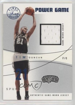 2003 Flair Final Edition Power Game Jerseys Blue /250 Tim Duncan #PG-TD HOF 1u6
