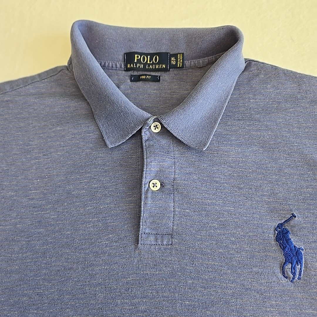 Ralph Lauren Polo Pro Fit Camicia Uomo XLTG Viola Big Pony Preppy Casual