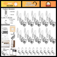 Keyed Alike Cabinet Cam Locks Set, 1-1/8" for File Drawer Mailbox, Zinc Alloy