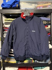 Vintage Lands End Squall Jacket Mens Large Blue Red Fleece Lined Nylon Bomber 90