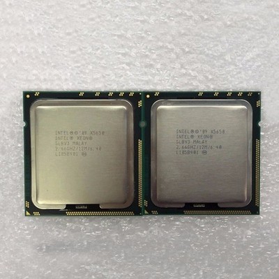 2x   Xeon X5650 Six Core Processor SLBV3 2.66 GHz 12MB 6.4 Matching Pair cpu #qm