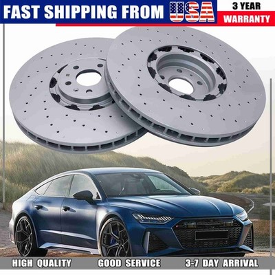 Front Disc Brake Rotor Set FIT 2021-2026 Audi RS6 Avant RS7 Sportback 4K0615301S