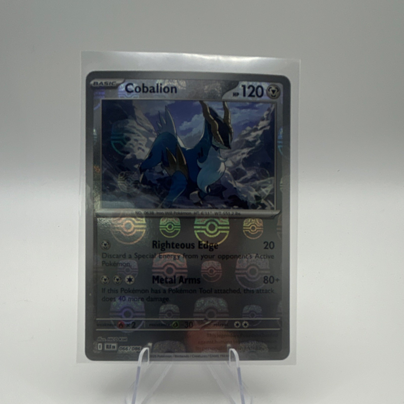 Pokémon Cobalion 066/086 Sv: Black Bolt Rare Master Ball Pattern Holo 120HP