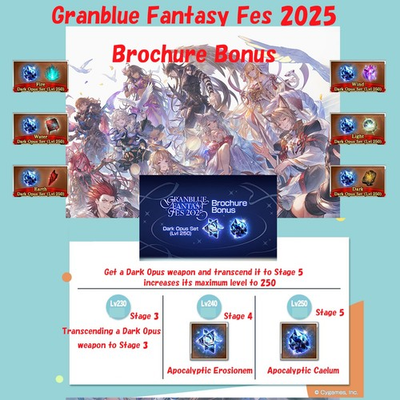 #ad Granblue Fantasy Fes 2025 Brochure Bonus Apocalyptic Serial Code Dark Opus Lv250 $60.00