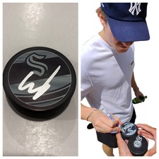 EELI TOLVANEN SIGNED SEATTLE KRAKEN HOCKEY PUCK W/ CASE COA