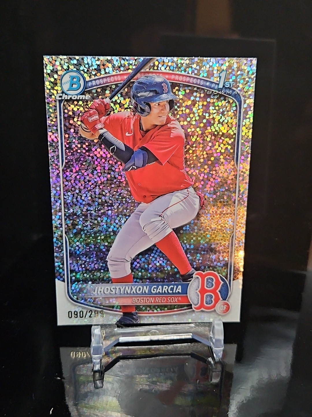 2025 Bowman Jhostynxon Garcia Chrome Speckle Refractor 1st #090/299