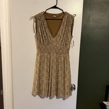 NWT OLD NAVY Waist-Defined Sleeveless Tie-Shoulder Smocked Mesh Mini Dress