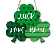 St. Patrick  s Day Decorations, Wooden St. Patrick  s Day Door Sign, Shamrock Hang