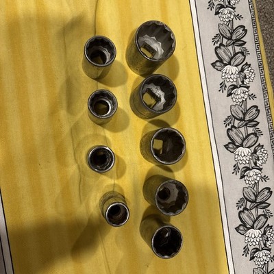 9 Pc Craftsman 1/2  Drive 12 Point Socket Set - See Note
