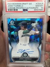 2023 Bowman Draft Sapphire Jonny Farmelo 1st Bowman Auto /199 PSA 10