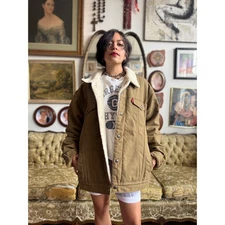 2000s Levi's Canvas Sherpa Trucker Jacket Mens Size XL