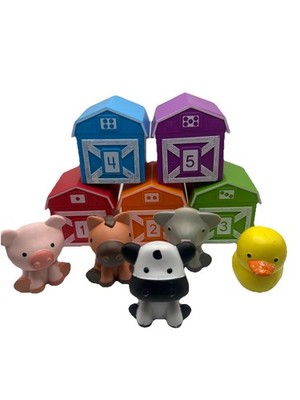 Farm Animal Toys Counting Sorting Set Cow Pig Horse Toddlers Play Homeschool