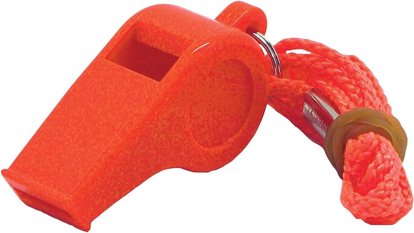 Safety Whistle Pealess High Pitch Emergency Survival Orange W/ Lanyard Marine