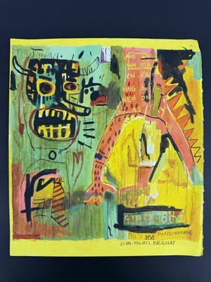 Jean-Michel Basquiat Painting on paper signed & stamped mixed media Drawing