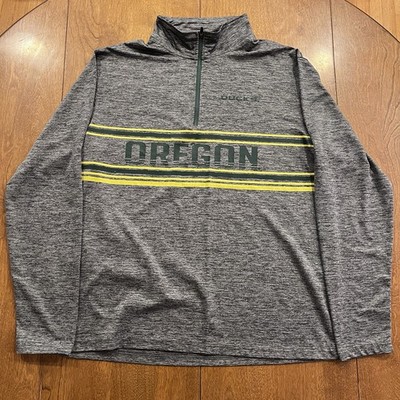 Colosseum University of Oregon Ducks Quarter Zip Pullover Men's Large Gray