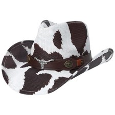 Cowboy Hat,Cowgirl Hat,Western Cowboy Hats for One Size Brown Cow Pattern
