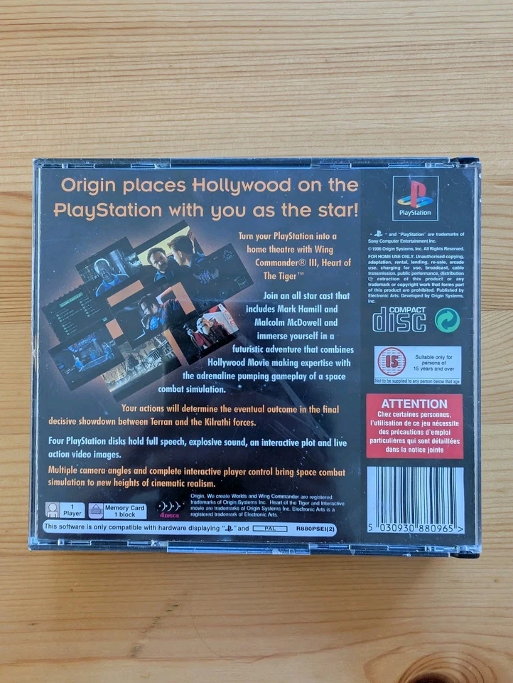 PS1 Playstation 1 Game Wing Commander 3 Heart Of The Tiger 4 X Disk Set - Image 3 of 4