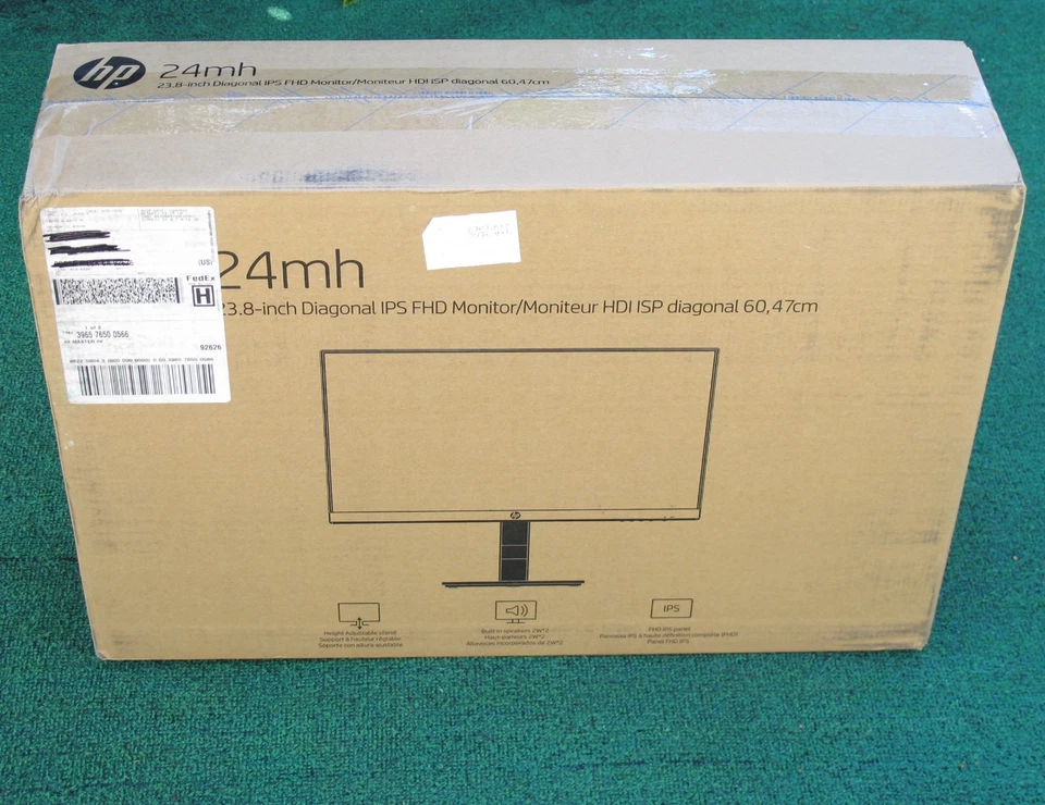 HP 23.8" 24mh FHD IPS Monitor 1080p HDMI DP VGA - Brand New & Factory Sealed! - Image 2 of 4