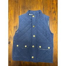 Hope Henry Quilted Vest Size S Boys Girls Blue Plaid Lined Snap Button
