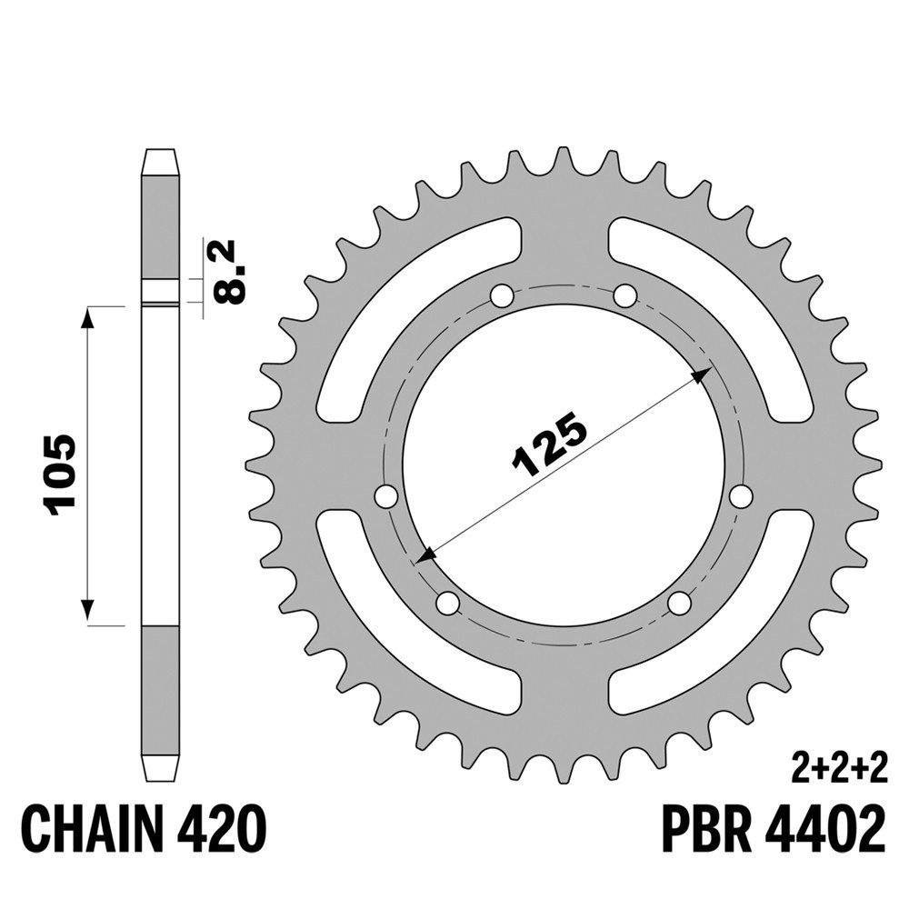 Pignon arrière PBR pas 420 haute durabilité 53 dents fer Gilera RCR 50
