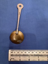 VINTAGE TEA CADDY SPOON - MEDICINAL ? BRASS AND EPNS SPOON NICE PATINA AND SHAPE