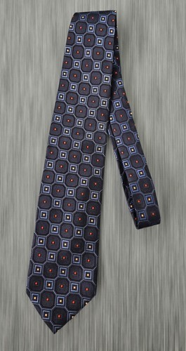 Ermenegildo Zegna Men's Designer Tie Geometric Color Squares 100% Silk Necktie - Picture 2 of 4