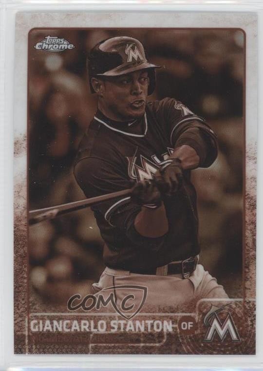 2015 Topps Chrome Sepia Refractor Giancarlo Stanton #65 1f0