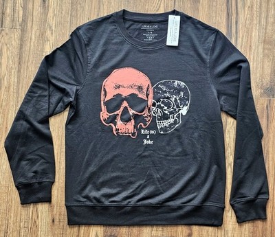 Eleven Paris Life Is A Joke Skulls Sweater Mens Large Black NWT